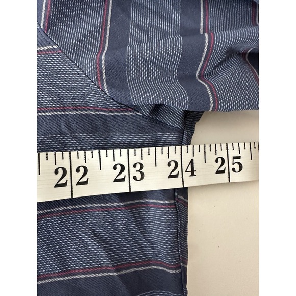 Travis Mathew Shirt Mens Size‎ XL Blue Striped Lo G Sleeve Stretch Button Front - Picture 6 of 8